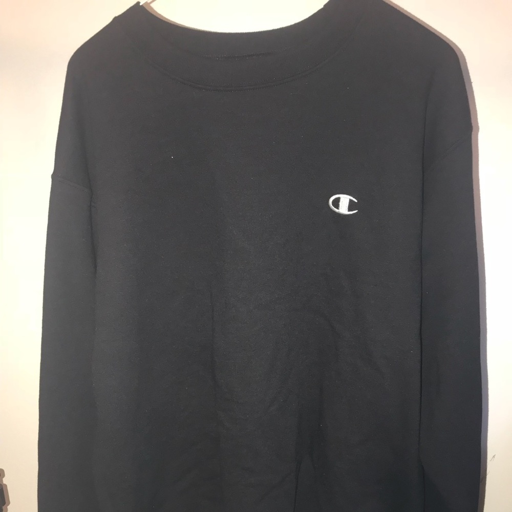 Men’s Champion Black Crew Neck Sweatshirt